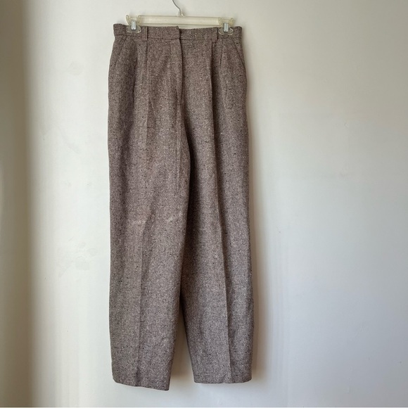 Vintage 90s Nippon Studio Brown Speckled Wool Blend Trousers 10 - Picture 1 of 5